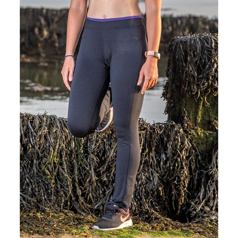 Women's fitness trousers - Sport Grey Marl/Hot Coral XXS